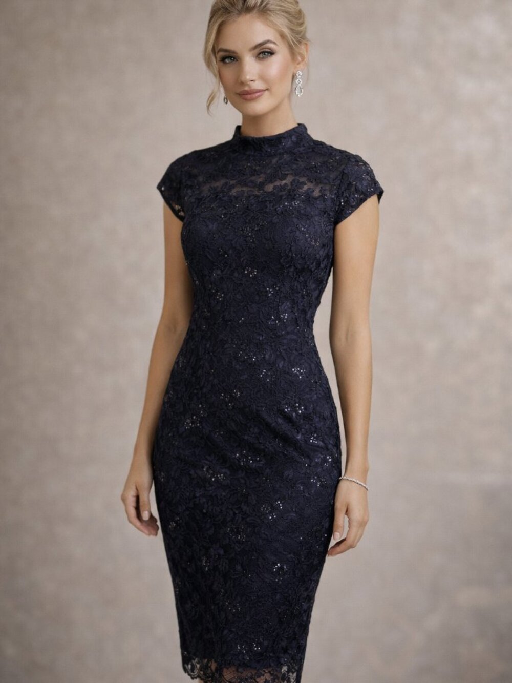 Precis Petite Black Sequin Bodycon Glam Dress Size 10